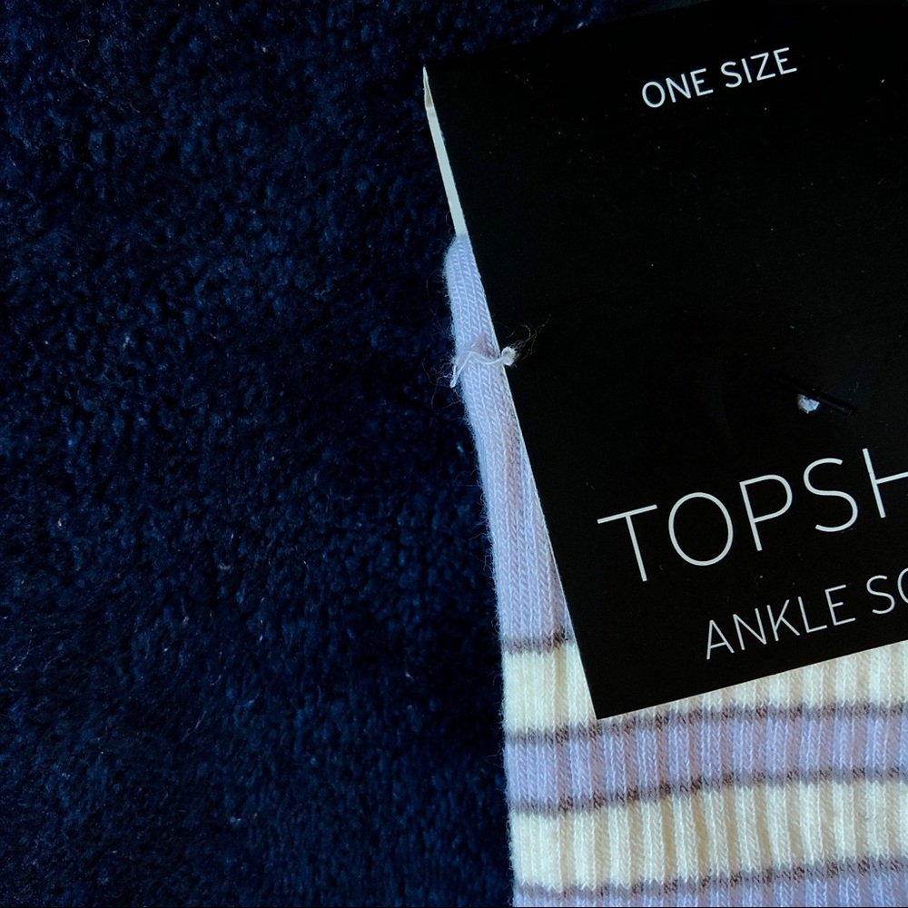 SOLD! Topshop Purple Striped Sporty Ankle Tube Socks - Picture 6 of 6